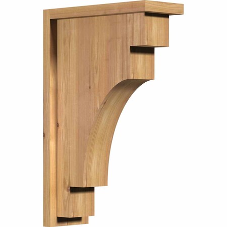 Ekena Millwork Mediterranean Smooth Corbel w/Backplate, Western Red Cedar, 5 1/2"W x 14"D x 22"H COR06X14X22MED01SWR